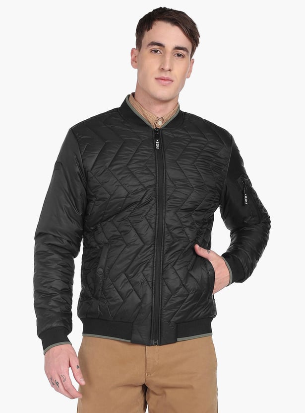 FLYING MACHINE Men Solid Quilted Jacket