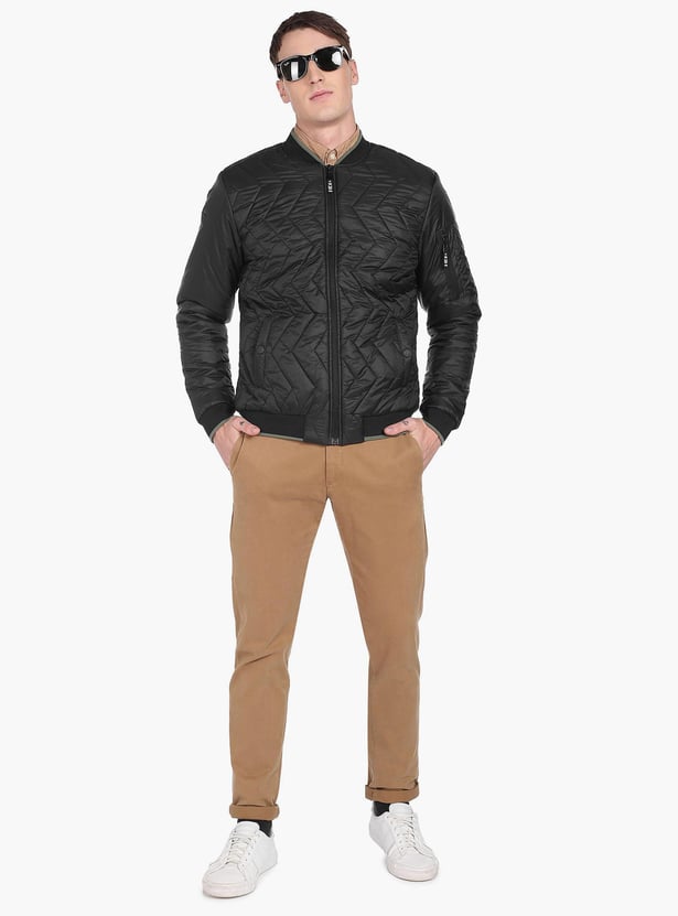 FLYING MACHINE Men Solid Quilted Jacket