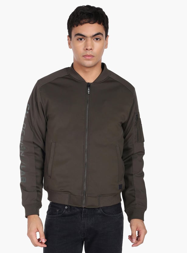 FLYING MACHINE Men Solid Bomber Jacket