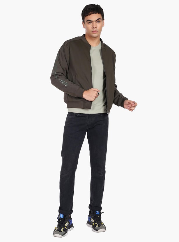 FLYING MACHINE Men Solid Bomber Jacket