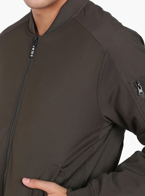 FLYING MACHINE Men Solid Bomber Jacket
