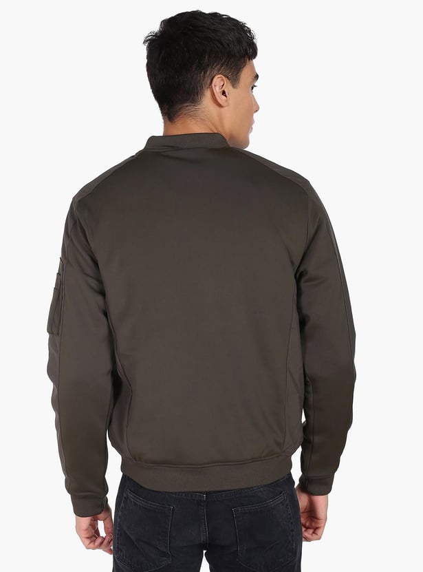 FLYING MACHINE Men Solid Bomber Jacket