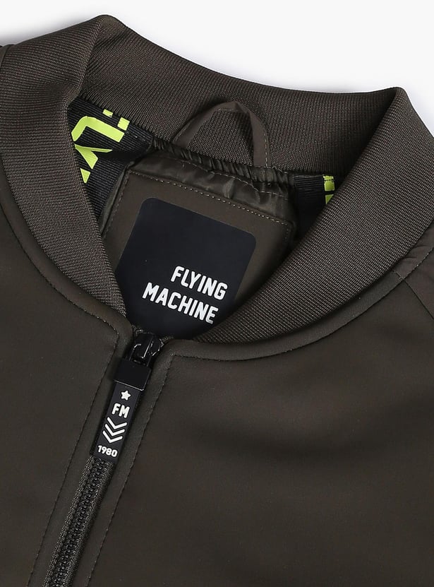 FLYING MACHINE Men Solid Bomber Jacket