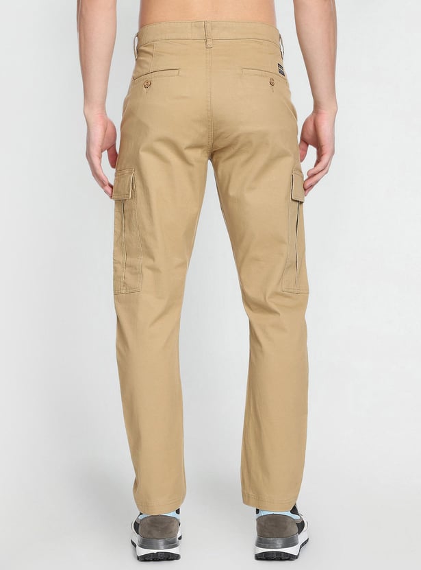 FLYING MACHINE Men Solid Mid-Rise Casual Trousers