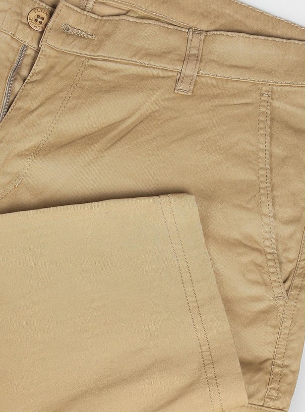 FLYING MACHINE Men Solid Mid-Rise Casual Trousers