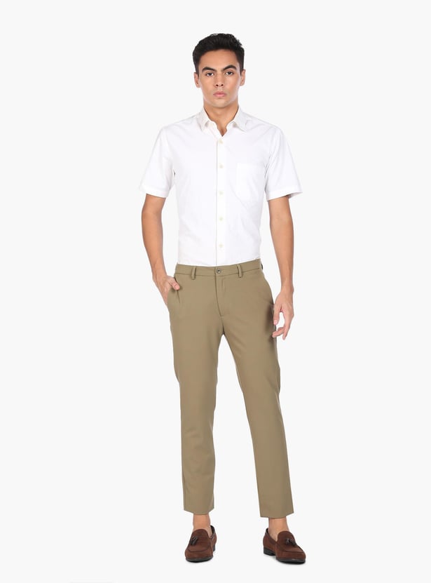 ARROW Men Solid Regular Fit Formal Trousers