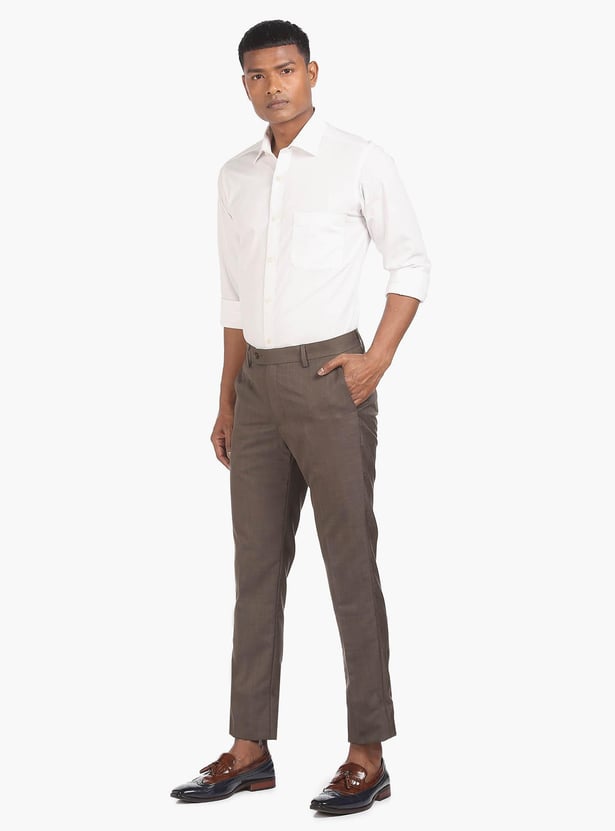 ARROW Men Solid Regular Fit Formal Trousers