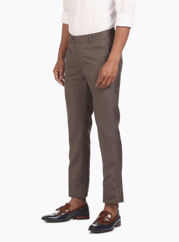 ARROW Men Solid Regular Fit Formal Trousers