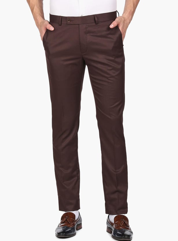 ARROW Men Solid Hudson Formal Trousers (Regular)