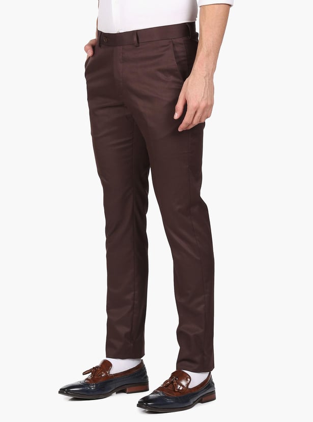 ARROW Men Solid Hudson Formal Trousers (Regular)