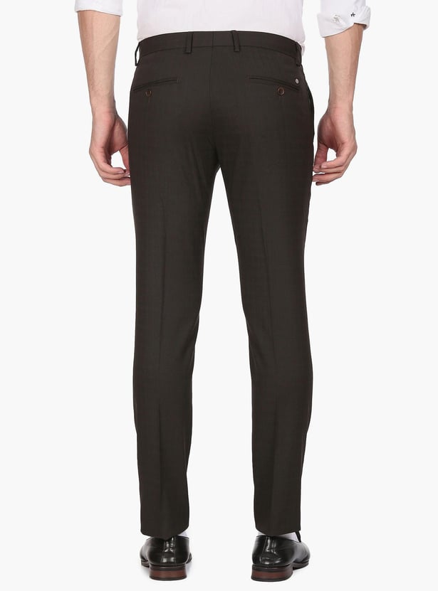 ARROW Men Solid Hudson Formal Trousers (Regular)
