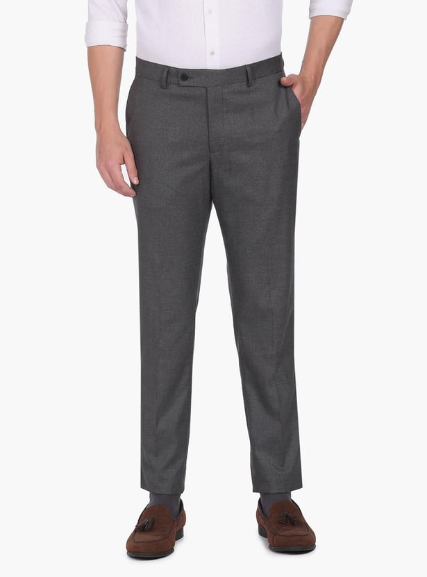 ARROW Men Solid Hudson Formal Trousers (Regular)