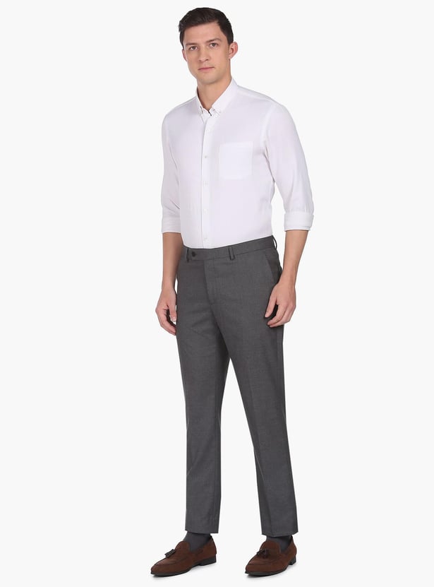 ARROW Men Solid Hudson Formal Trousers (Regular)