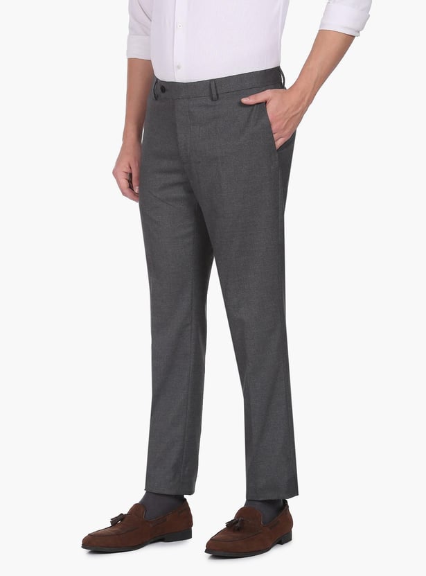 ARROW Men Solid Hudson Formal Trousers (Regular)
