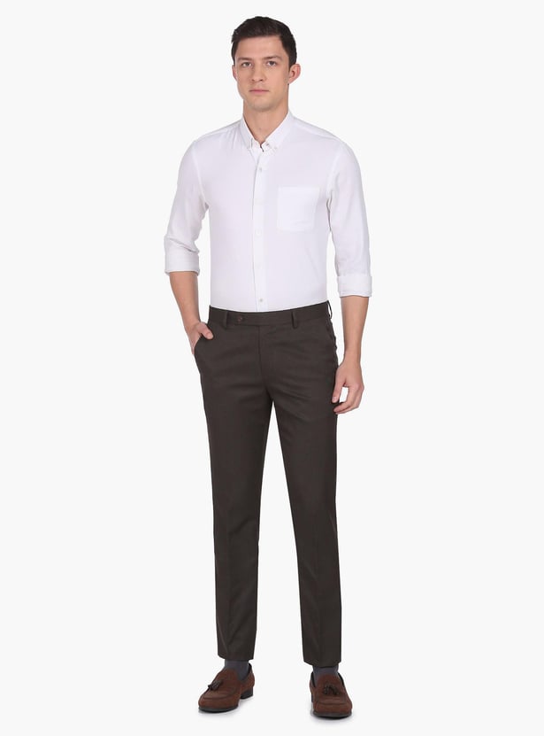 ARROW Men Solid Regular Fit Formal Trousers