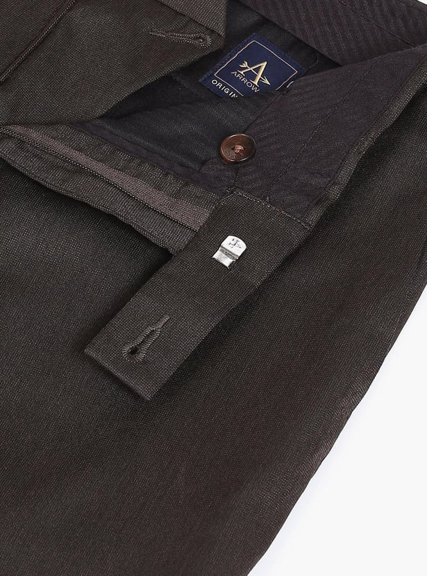 ARROW Men Solid Regular Fit Formal Trousers