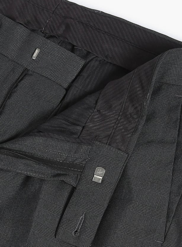 ARROW Men Checked Hudson Formal Trousers (Regular)