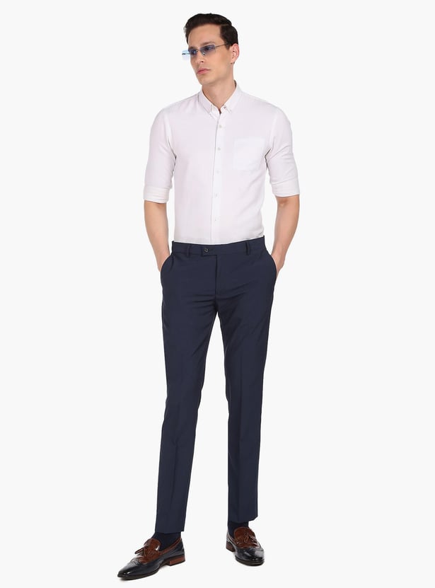 ARROW Men Solid Hudson Formal Trousers (Regular Fit)