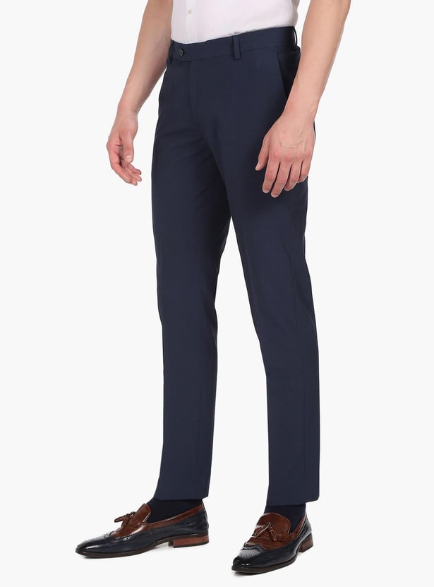 ARROW Men Solid Hudson Formal Trousers (Regular Fit)