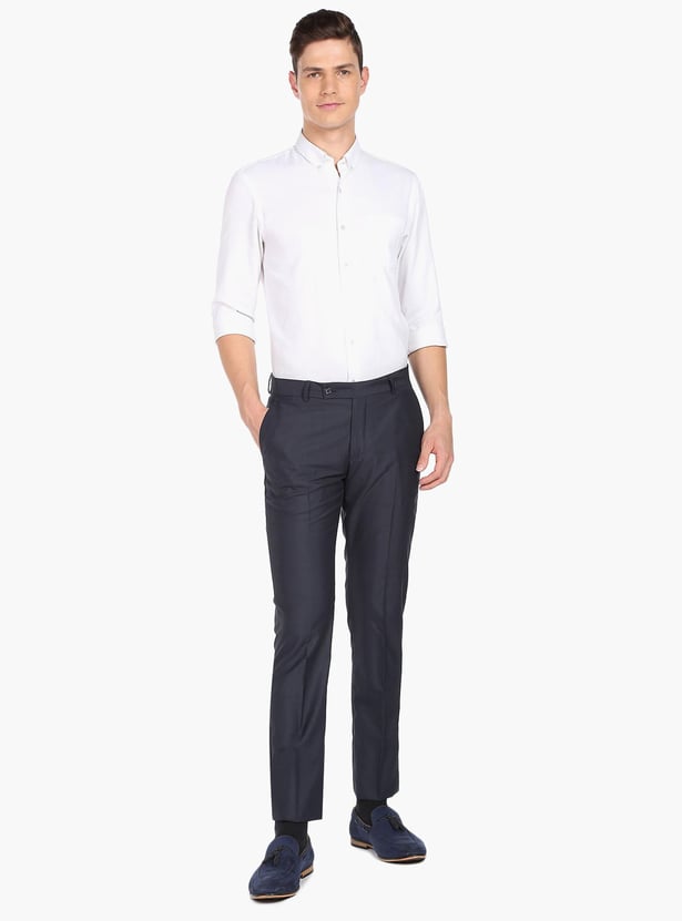 ARROW Men Checked Hudson Formal Trousers (Regular)