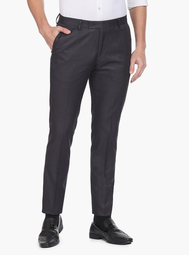 ARROW Men Checked Regular Fit Formal Trousers