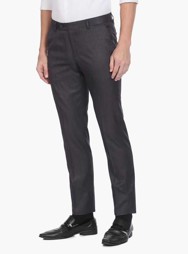 ARROW Men Checked Regular Fit Formal Trousers