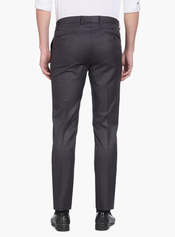 ARROW Men Checked Regular Fit Formal Trousers