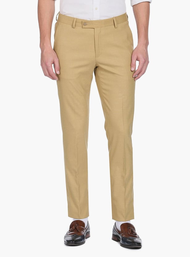 ARROW Men Solid Regular Fit Formal Trousers