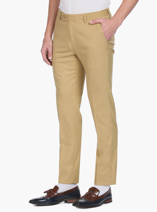 ARROW Men Solid Regular Fit Formal Trousers