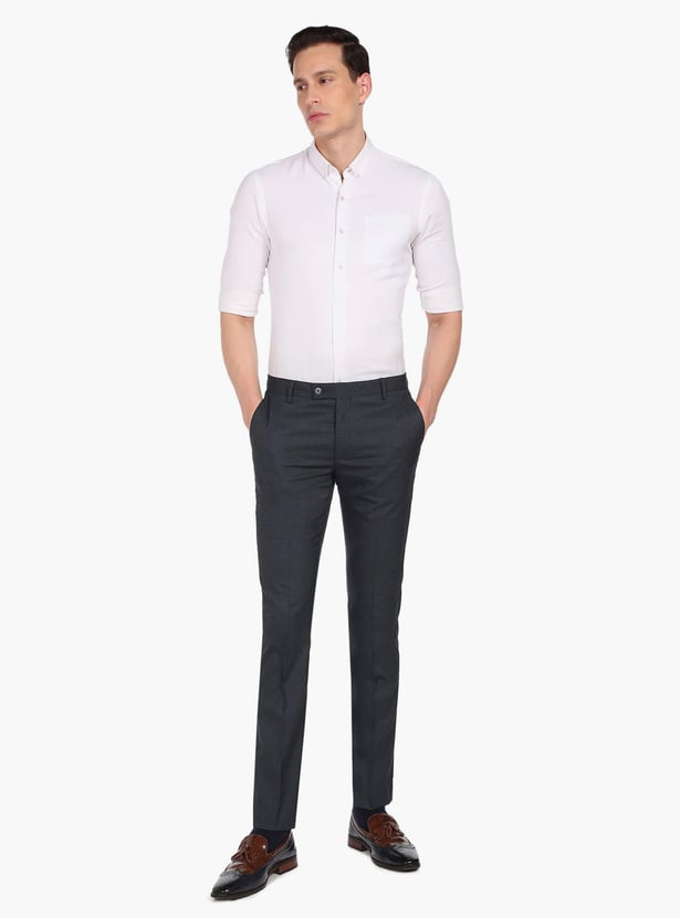 ARROW Men Solid Hudson Formal Trousers (Regular)