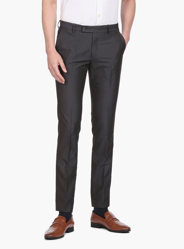 ARROW Men Striped Regular Fit Formal Trousers