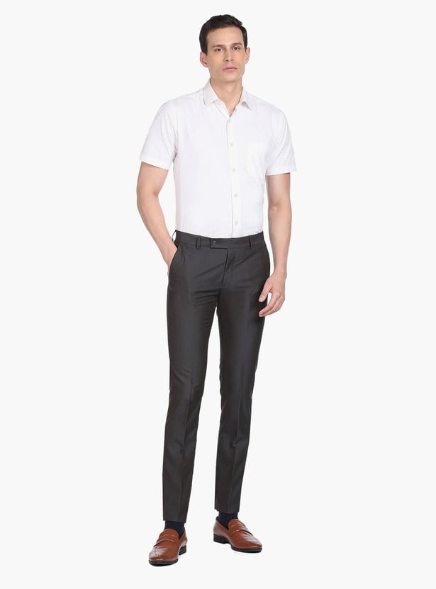 ARROW Men Striped Regular Fit Formal Trousers