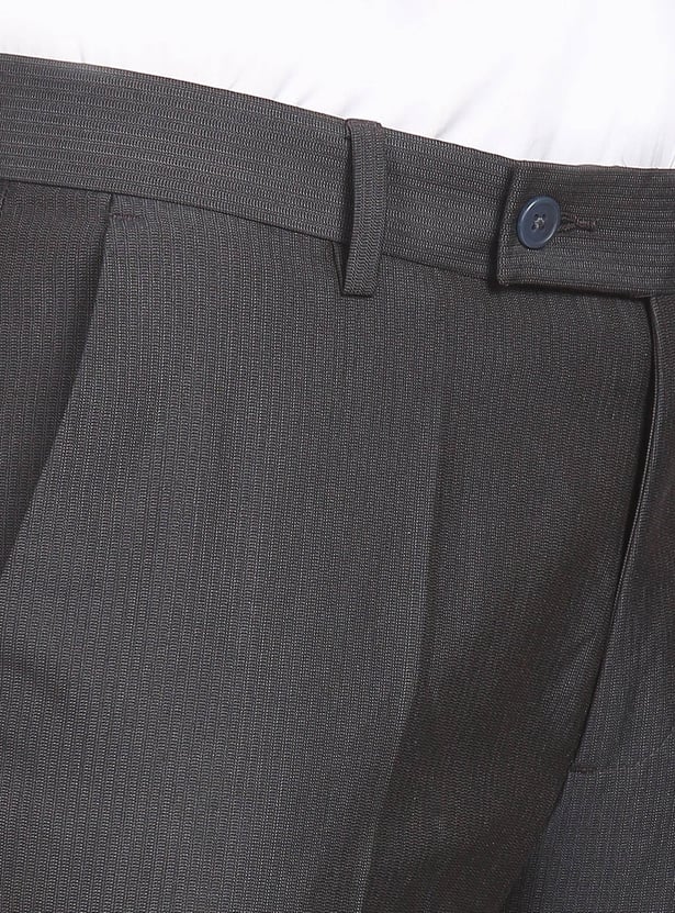 ARROW Men Striped Regular Fit Formal Trousers