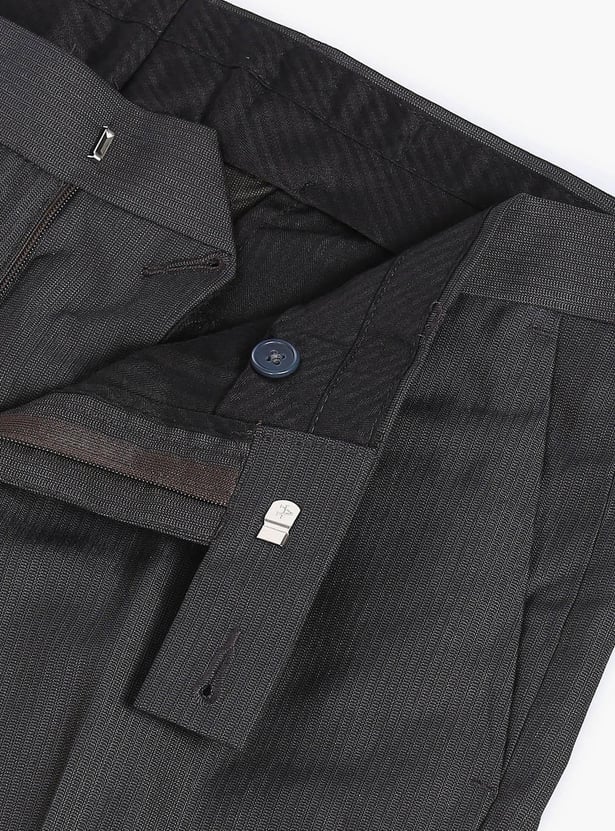 ARROW Men Striped Regular Fit Formal Trousers