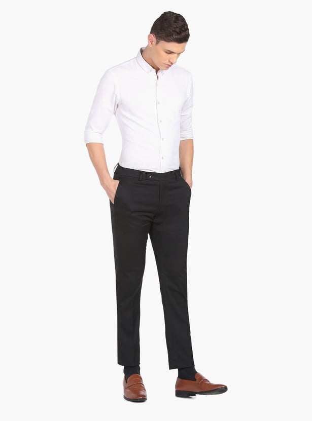 ARROW Men Solid Hudson Formal Trousers (Slim)
