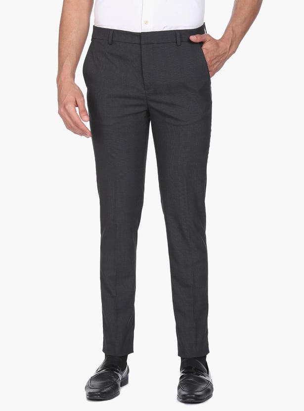 ARROW NEW YORK Men Checked Super Slim Formal Trousers