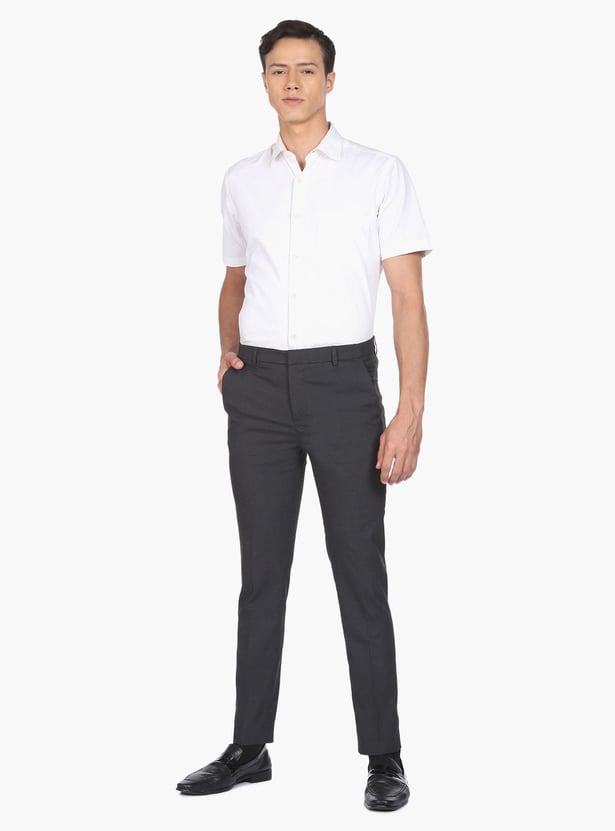 ARROW NEW YORK Men Checked Super Slim Formal Trousers