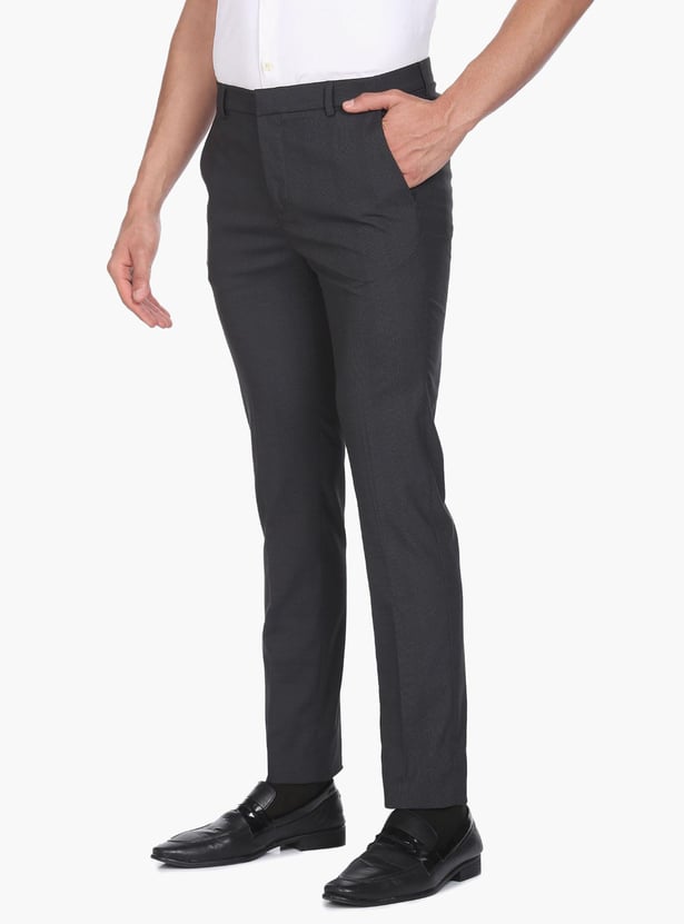 ARROW NEW YORK Men Checked Super Slim Formal Trousers
