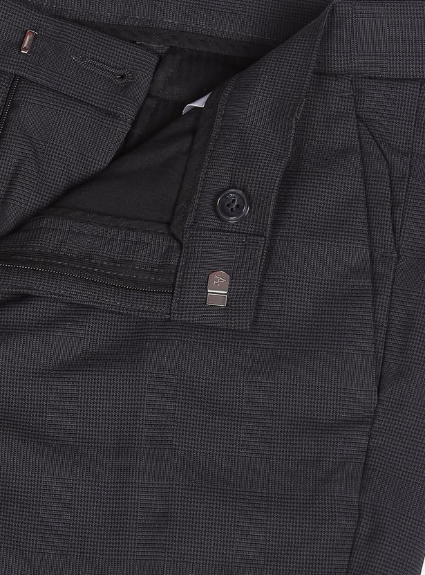 ARROW NEW YORK Men Checked Super Slim Formal Trousers