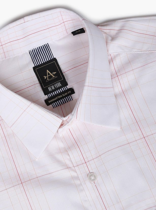 ARROW NEW YORK Men Checked Slim Fit Formal Shirt