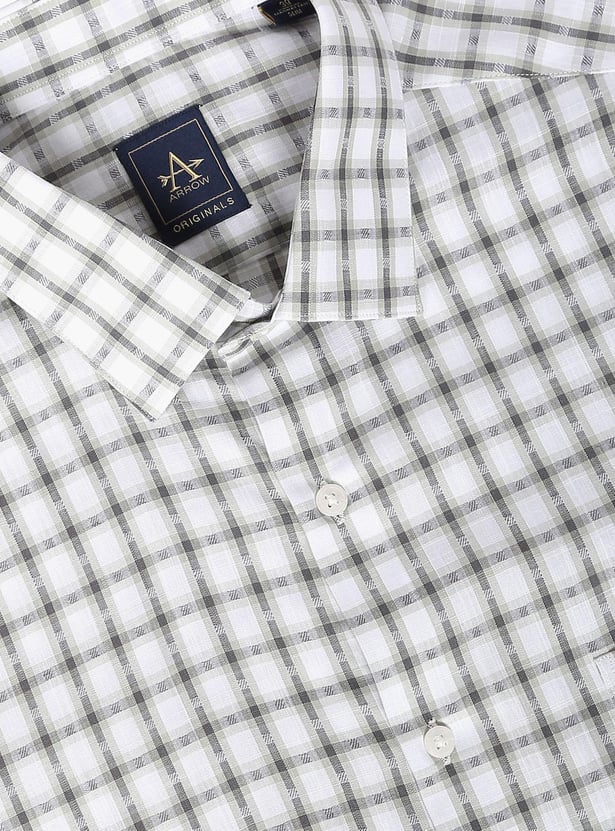 ARROW Men Checked Slim Fit Formal Shirt