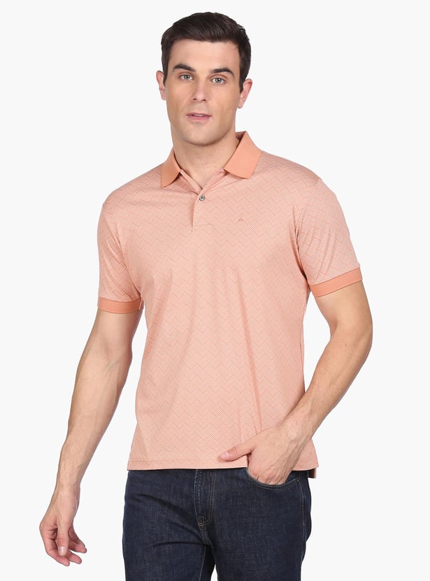 ARROW Men Printed Regular Fit Polo T-shirt