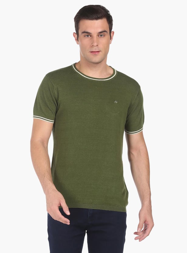 ARROW Men Solid Regular Fit T-shirt