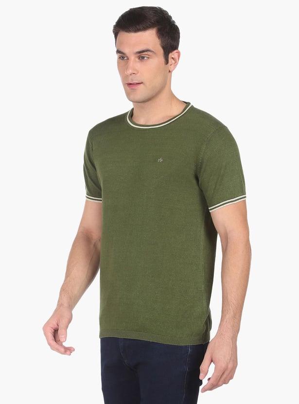 ARROW Men Solid Regular Fit T-shirt