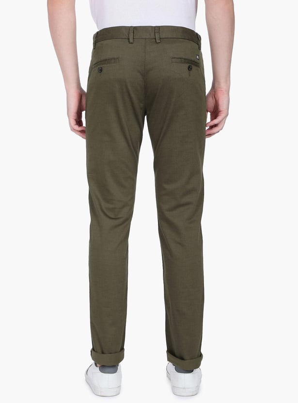 ARROW SPORT Men Solid Slim Fit Twill Trousers