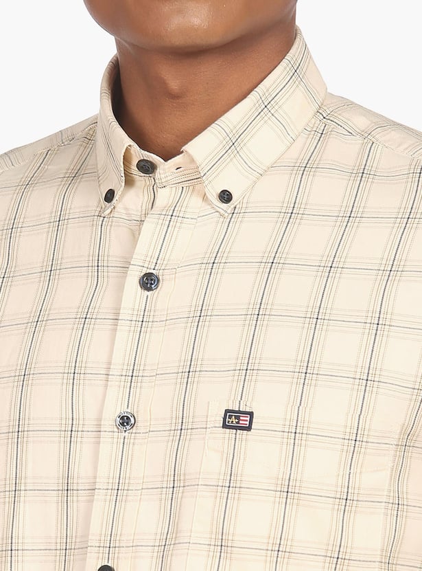 ARROW SPORT Men Checked Manhattan Casual Shirt (Slim)