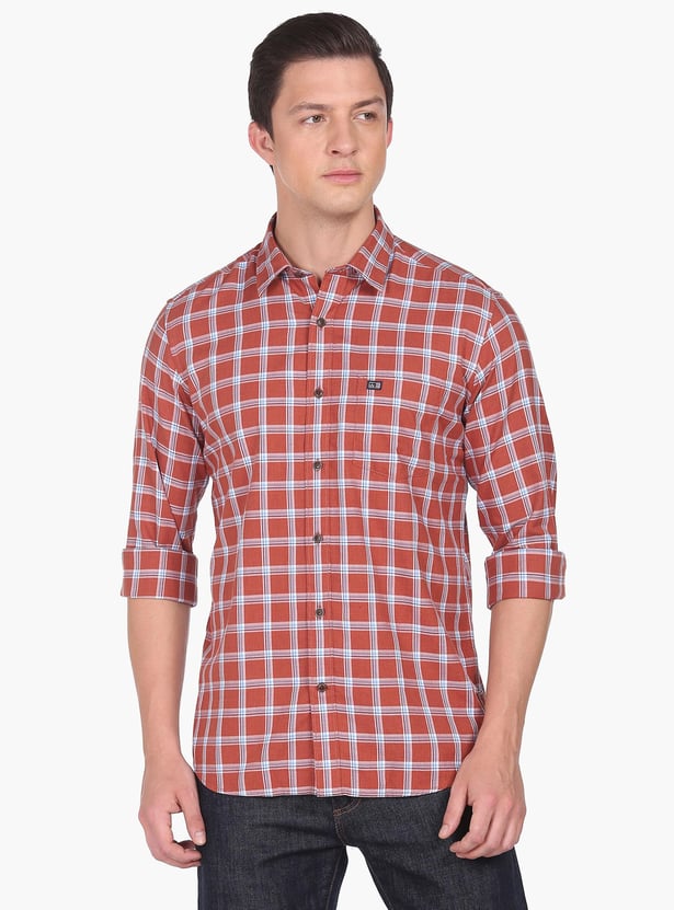 ARROW SPORT Men Tartan Checked Manhattan Casual Shirt (Slim Fit)