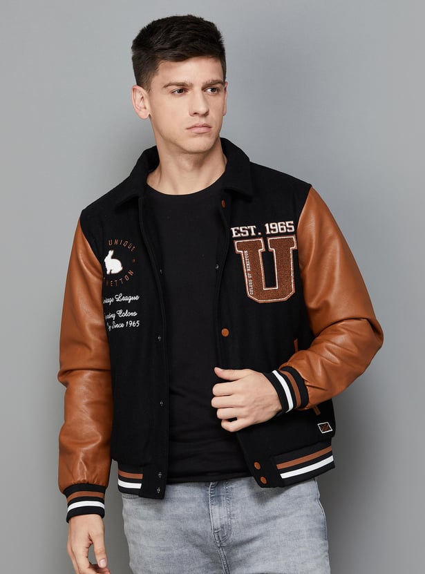 Buy UNITED COLORS OF BENETTON Men Printed Varsity Jacket