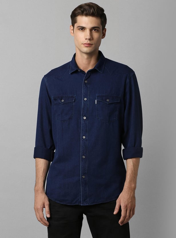 Buy LP JEANS Men Solid Slim Fit Casual Denim Shirt from LP Jeans