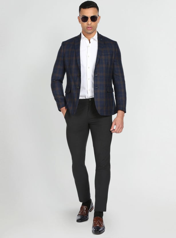 ARROW Men Checked Single-Breasted Formal Blazer